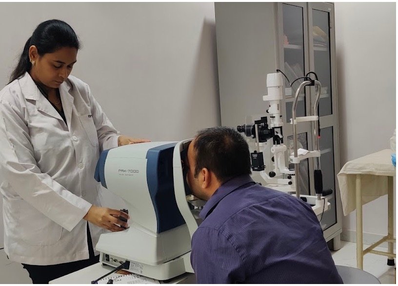 Eye diagnostic testing at Theia Eye Care Clinic